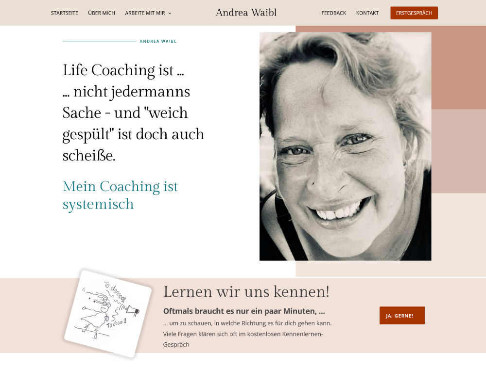 Webdesign Hannover: Andrea Waibl systemisches Coaching Startseite
